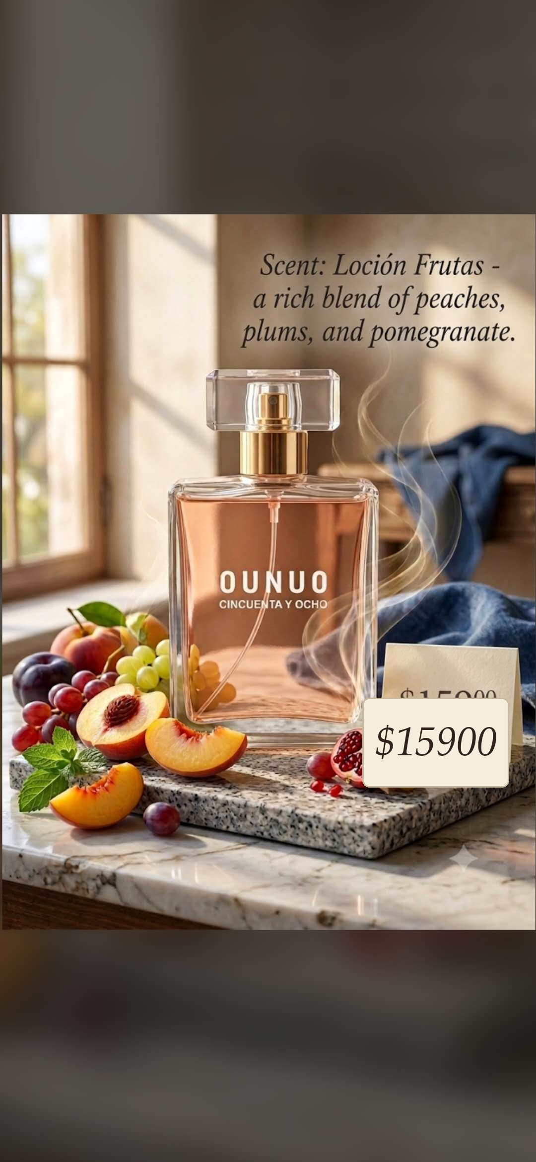 Men's fruit perfume display.